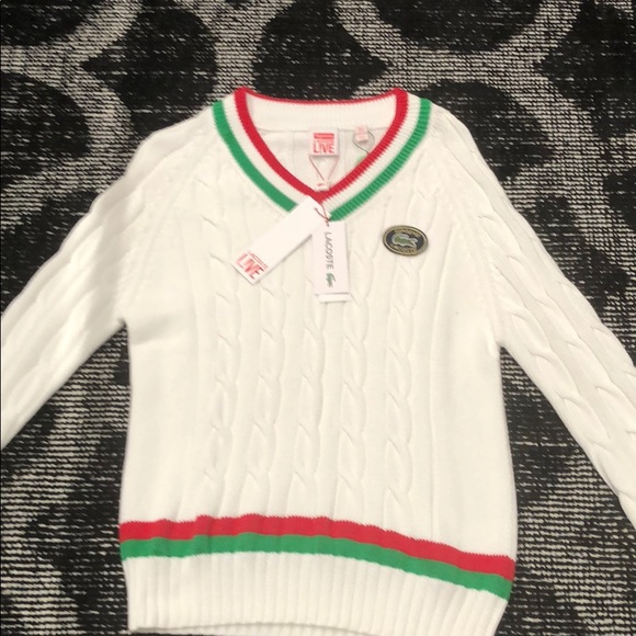 SS 17 Supreme x Lacoste Tennis Sweater White - Picture 4 of 5